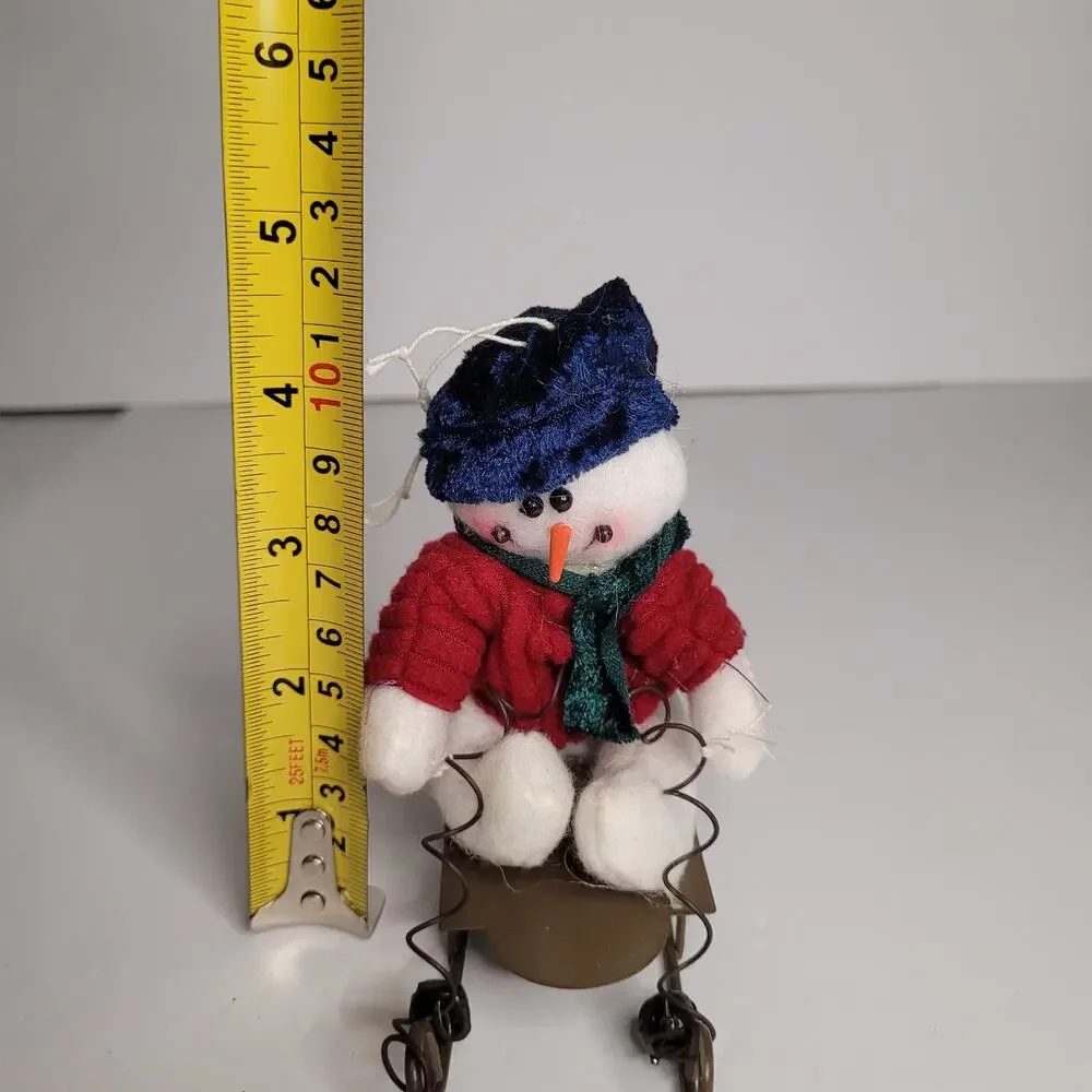 Festive Snowman on Sled Ornament - Holiday Decor
